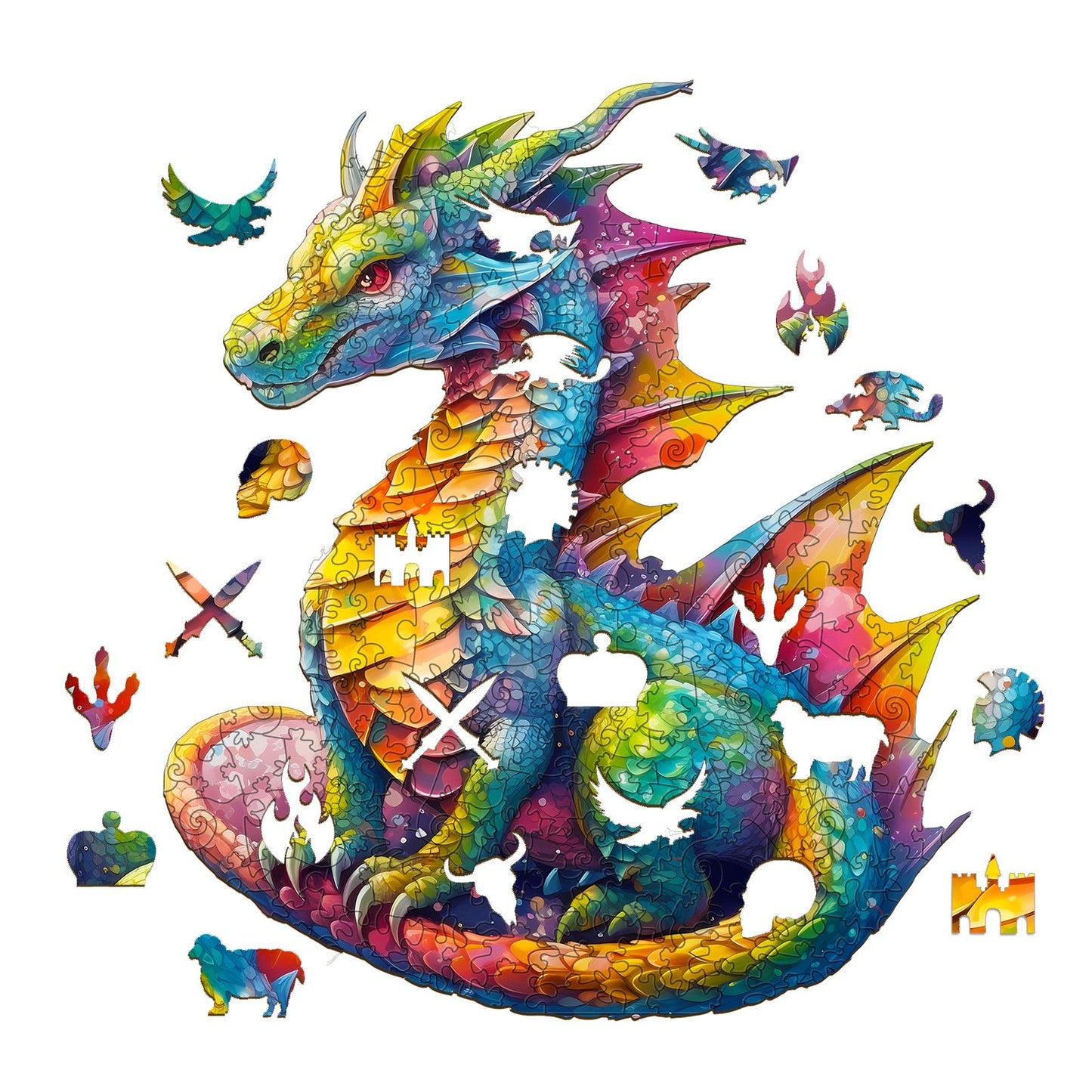 Twining Dragon - Wooden Jigsaw Puzzle
