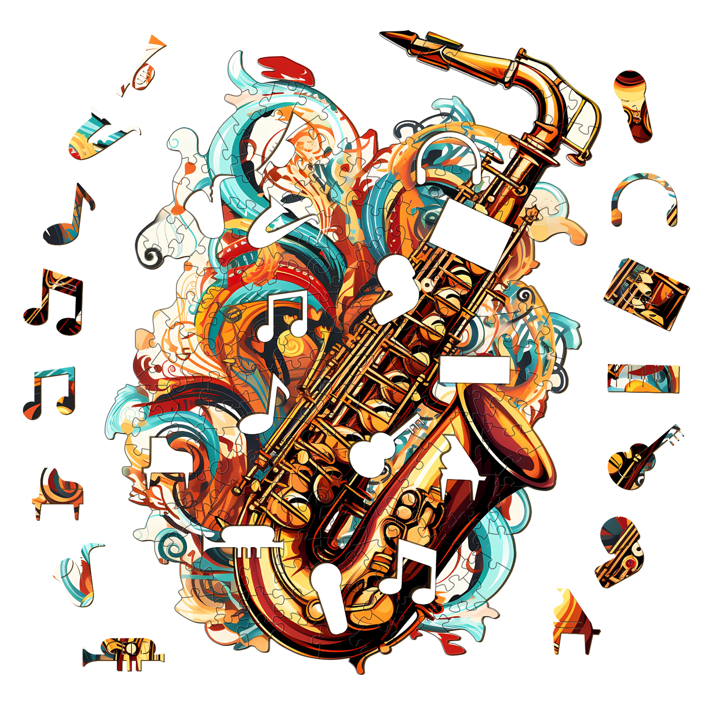 Melodious Saxophone - Wooden Jigsaw Puzzle