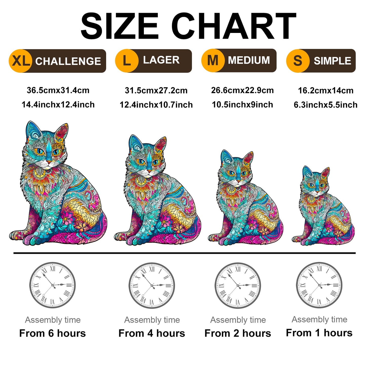 Graceful Cat - Wooden Jigsaw Puzzle