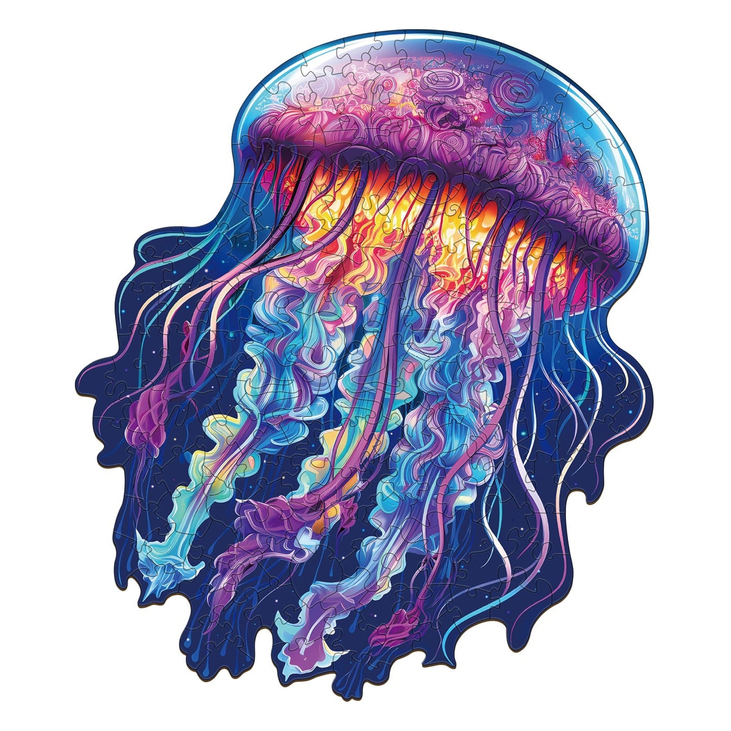 Colored Jellyfish - Wooden Jigsaw Puzzle