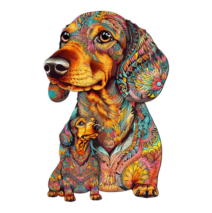 Dachshund Family - Wooden Jigsaw Puzzle
