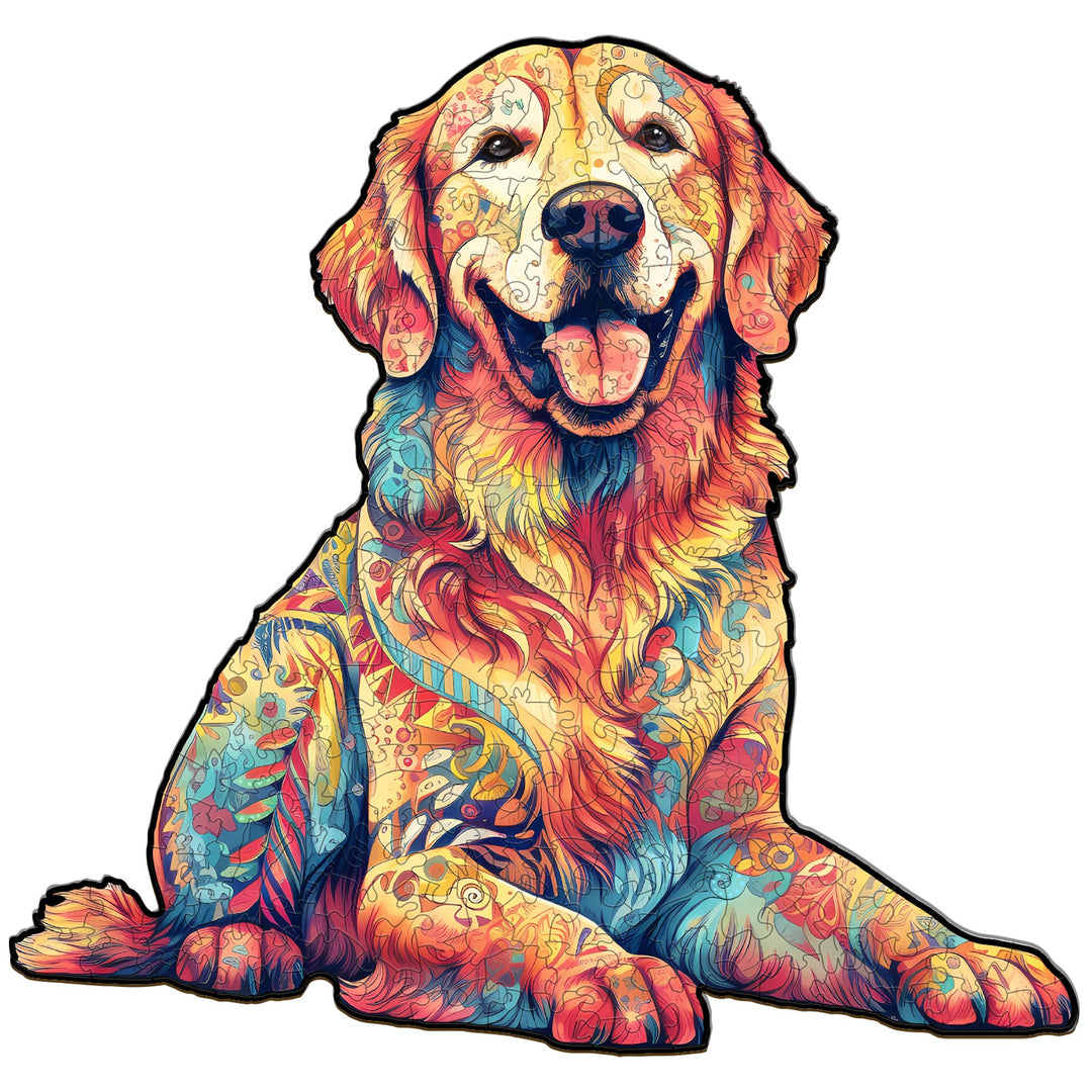 Loyal Golden Retriever - Wooden Jigsaw Puzzle