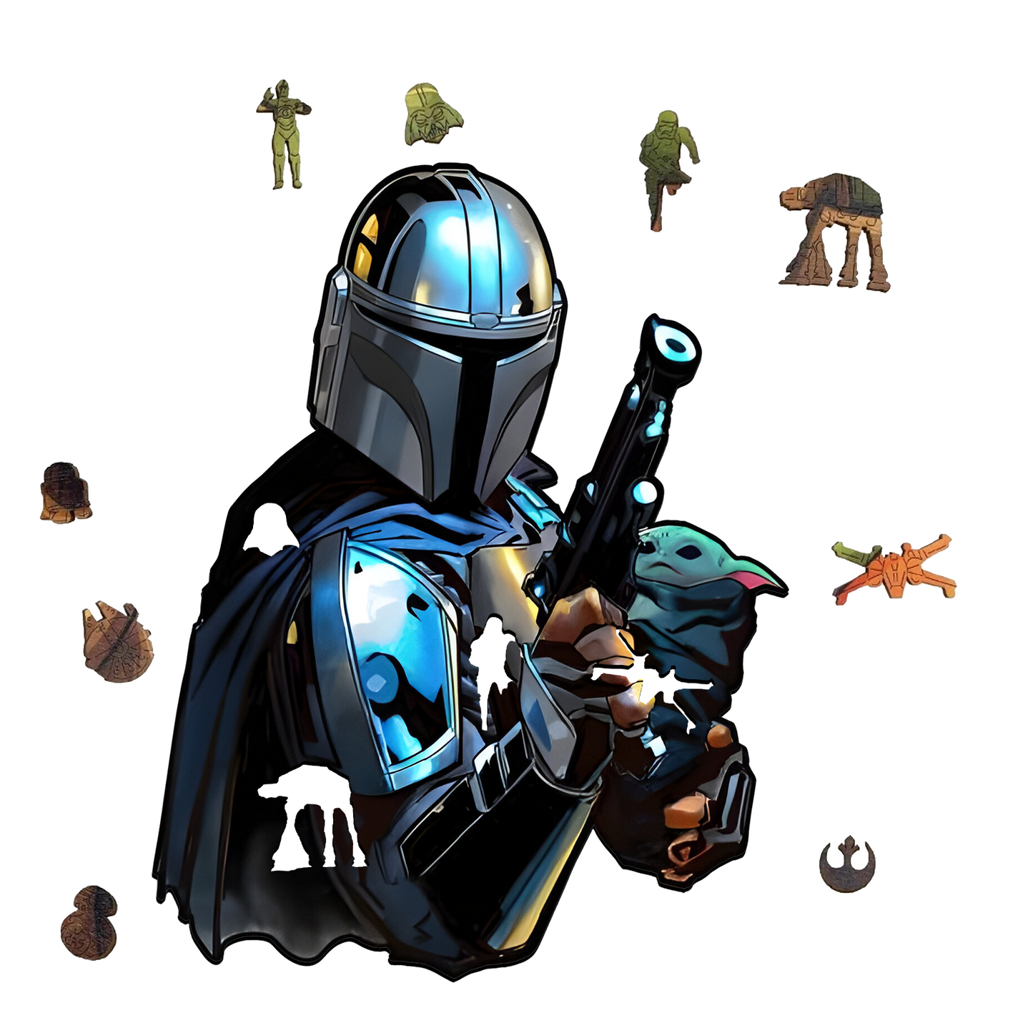 Mando And Baby - Wooden Jigsaw Puzzle