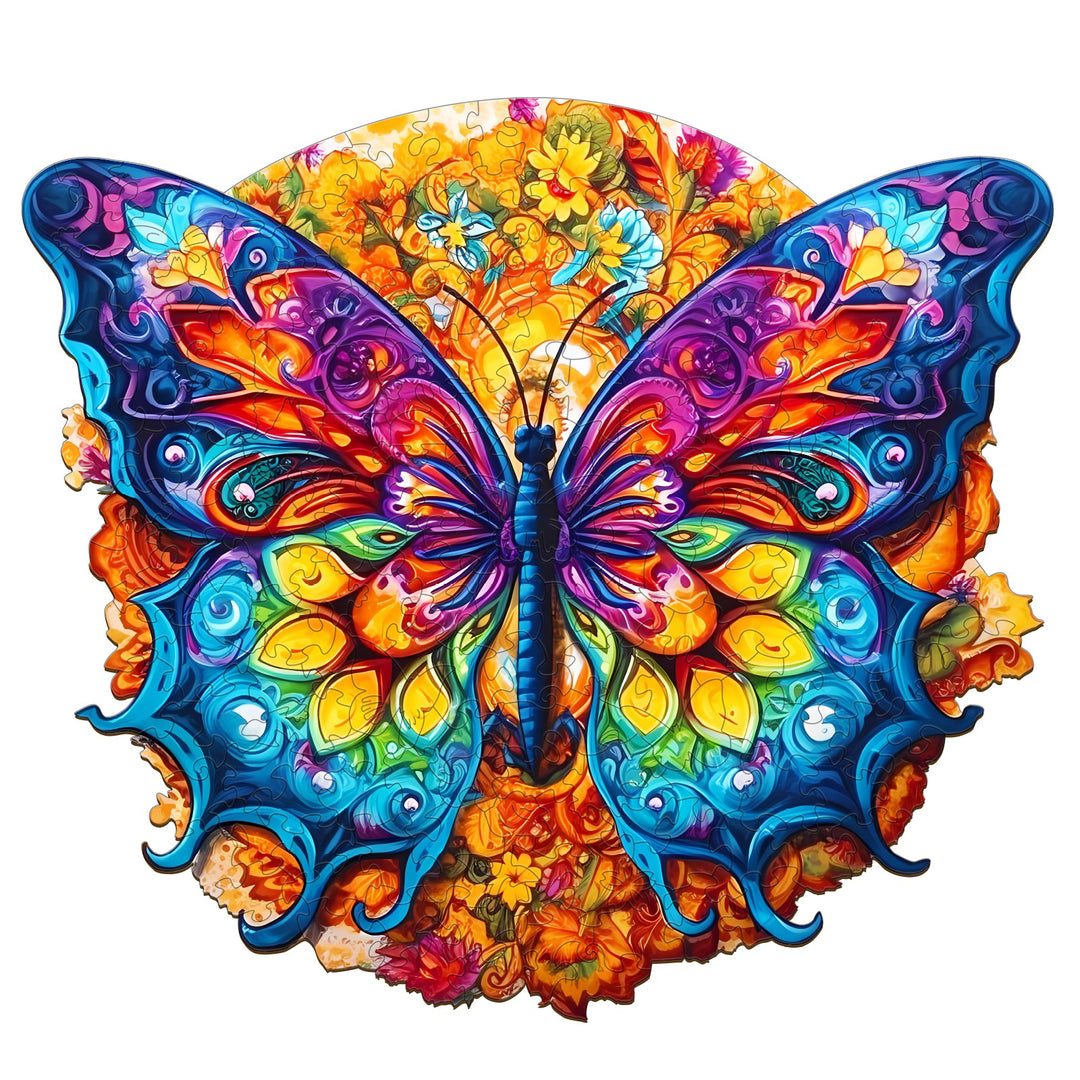 Butterfly & Mandala - Wooden Jigsaw Puzzle