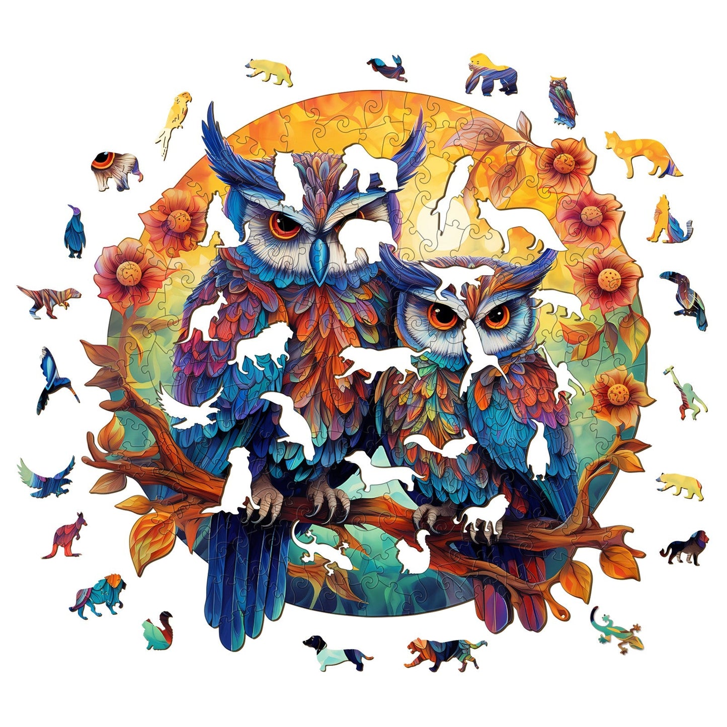 Mandala Owls - Wooden Jigsaw Puzzle