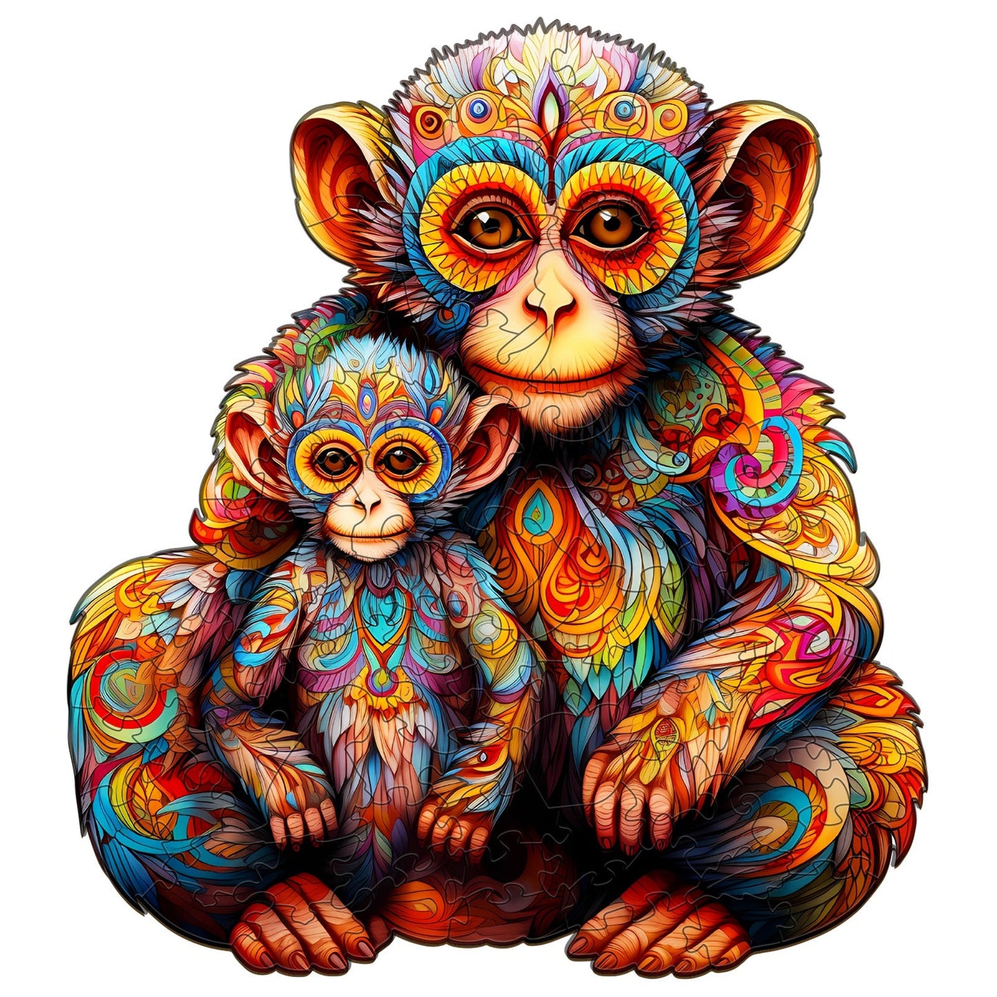Monkey Family - Wooden Jigsaw Puzzle