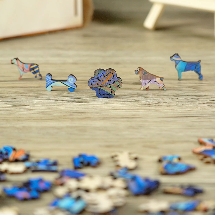 Glass Pit Bull - Wooden Jigsaw Puzzle