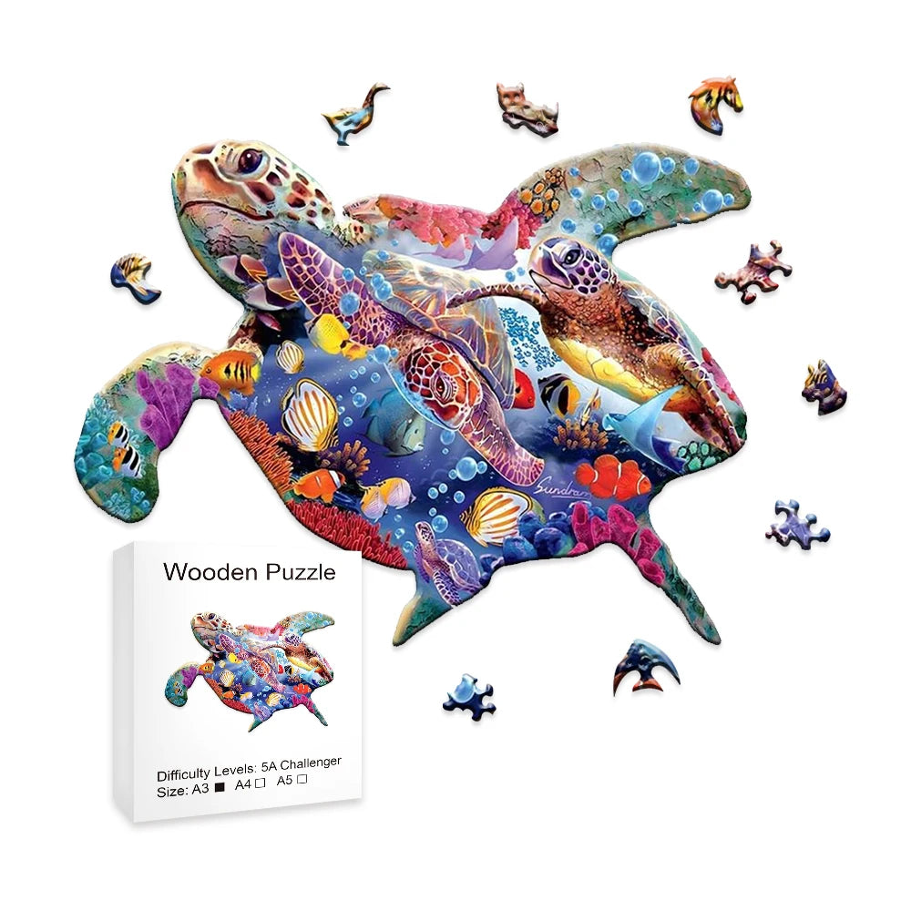 Turtle Ocean Life - Wooden Jigsaw Puzzle