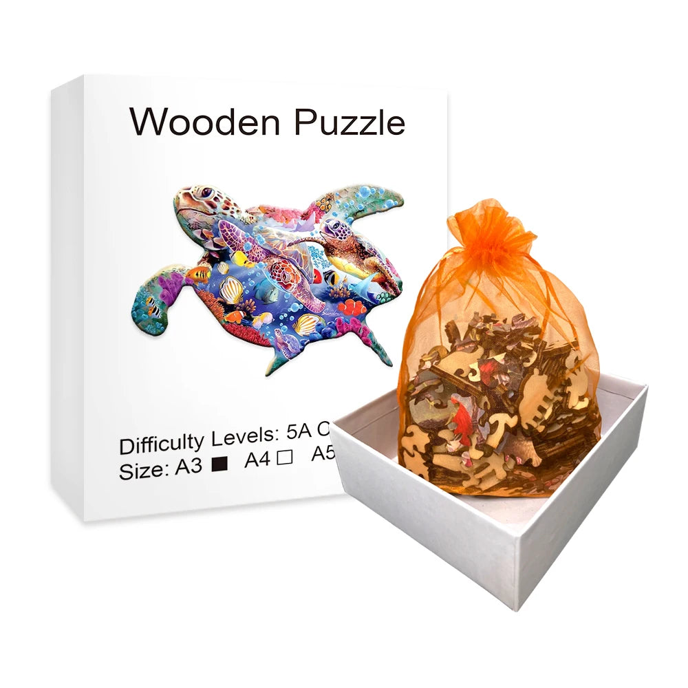 Turtle Ocean Life - Wooden Jigsaw Puzzle