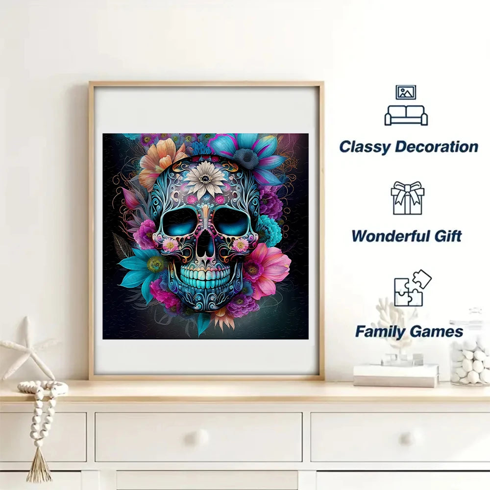 Flower Skull - Wooden Jigsaw Puzzle