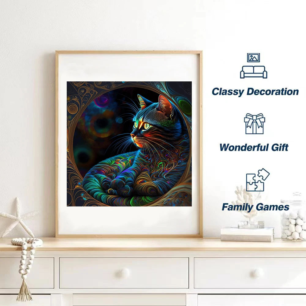 Cozy Galaxy Cat - Wooden Jigsaw Puzzle