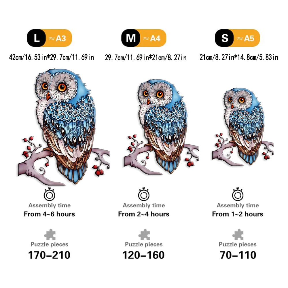 Cute Owl - Wooden Jigsaw Puzzle