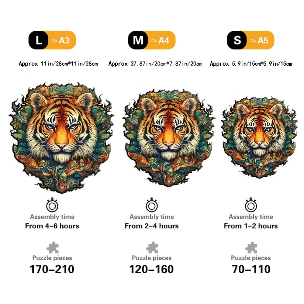 Elegant Tiger - Wooden Jigsaw Puzzle