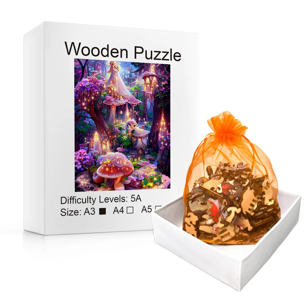 Pink Fairy Forest - Wooden Jigsaw Puzzle