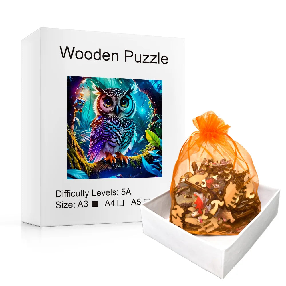 Friendly Forest Owl - Wooden Jigsaw Puzzle