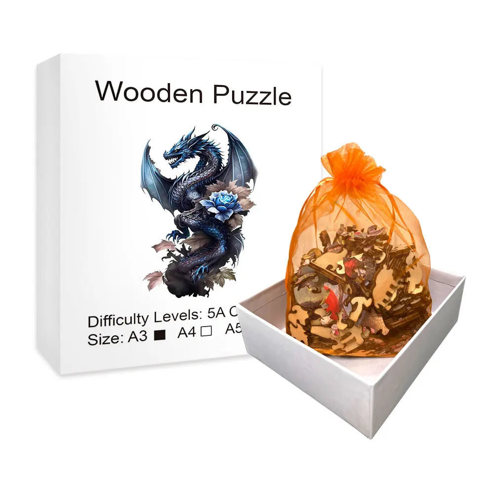 Dragon Rose - Wooden Jigsaw Puzzle