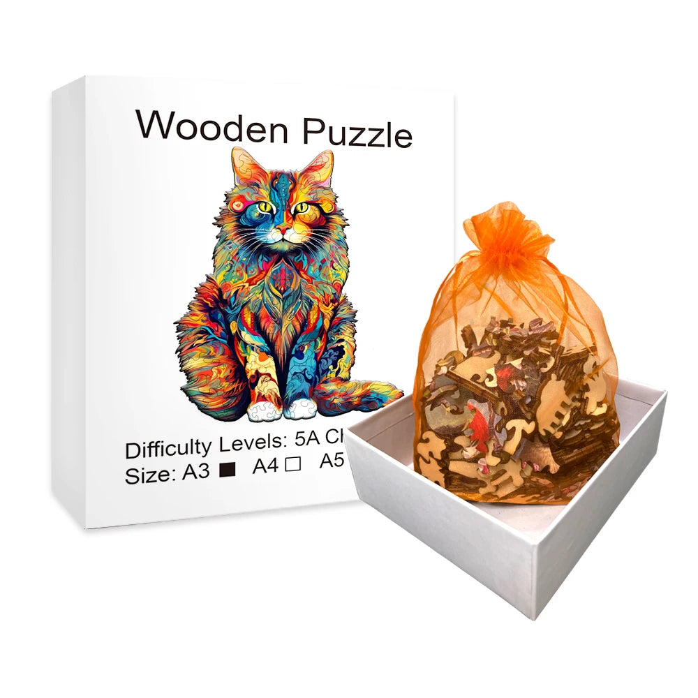Color Changing Cat - Wooden Jigsaw Puzzle