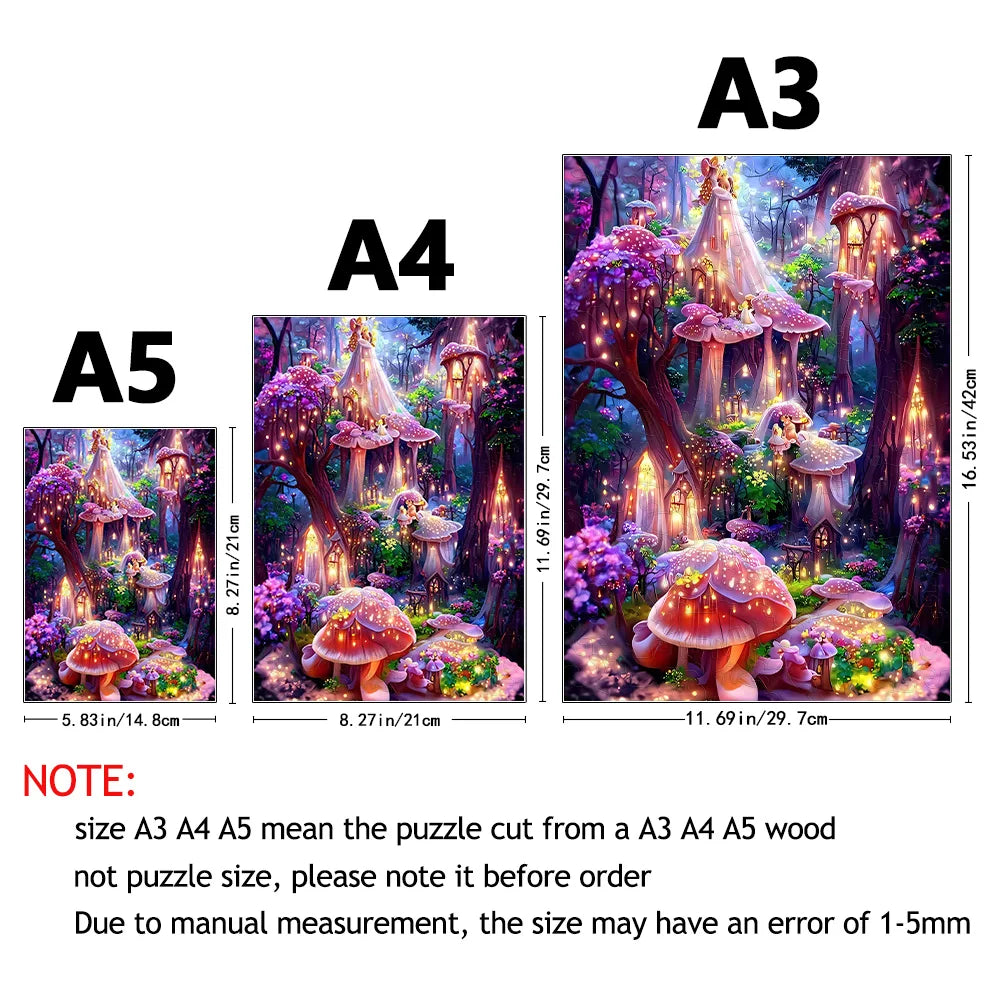 Pink Fairy Forest - Wooden Jigsaw Puzzle