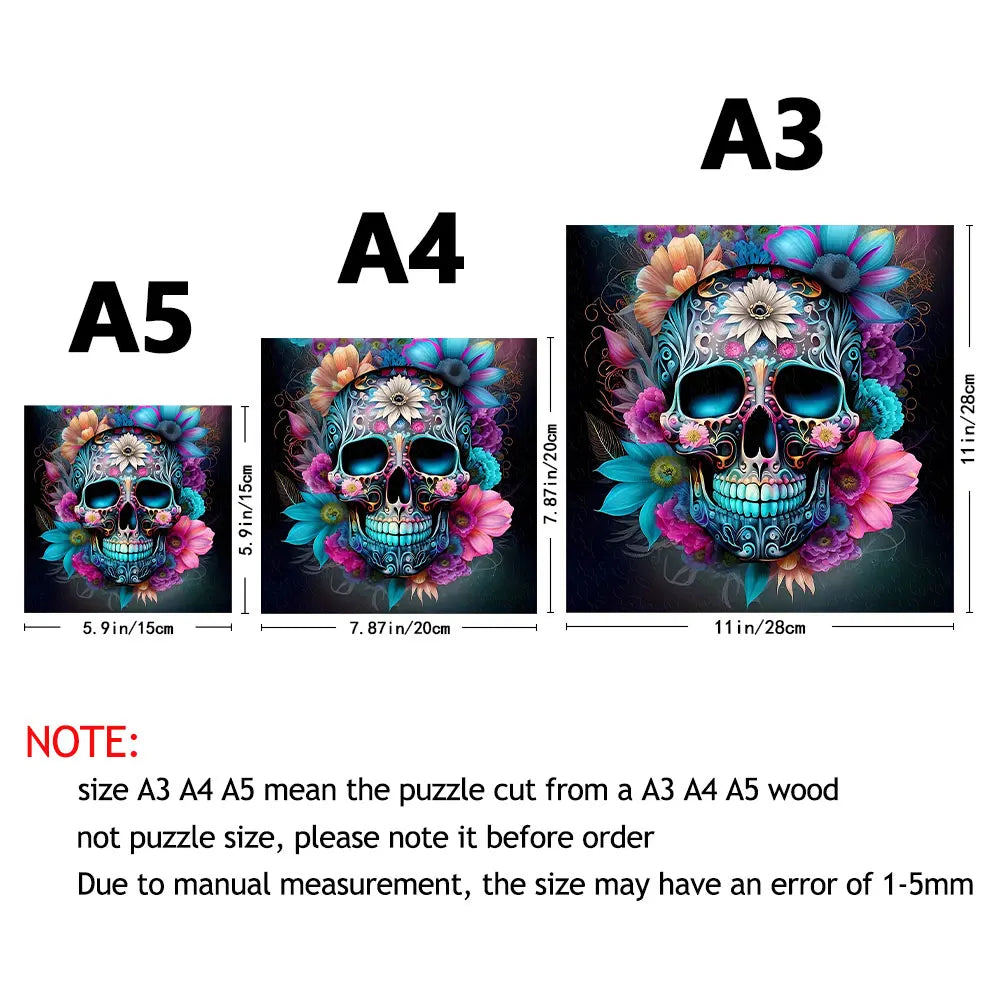 Flower Skull - Wooden Jigsaw Puzzle