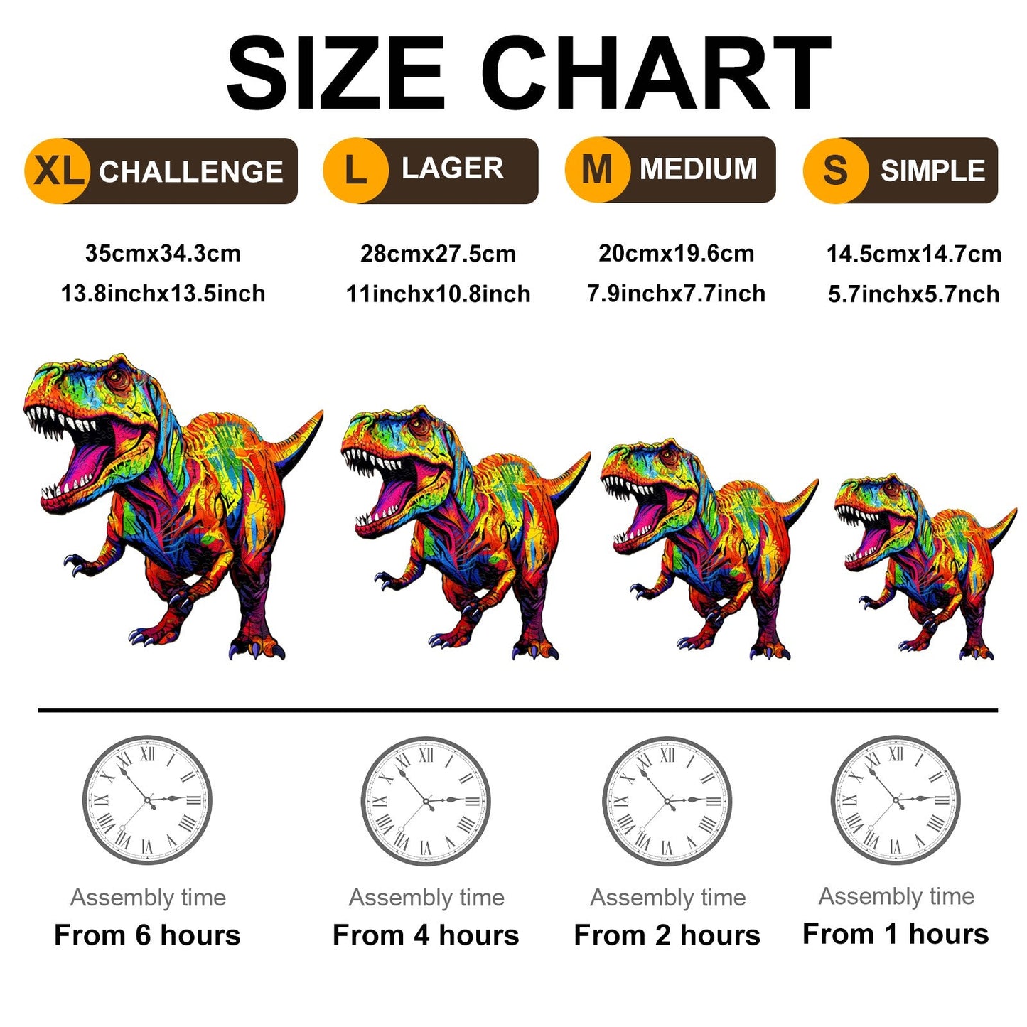 Roaring T. rex - Wooden Jigsaw Puzzle