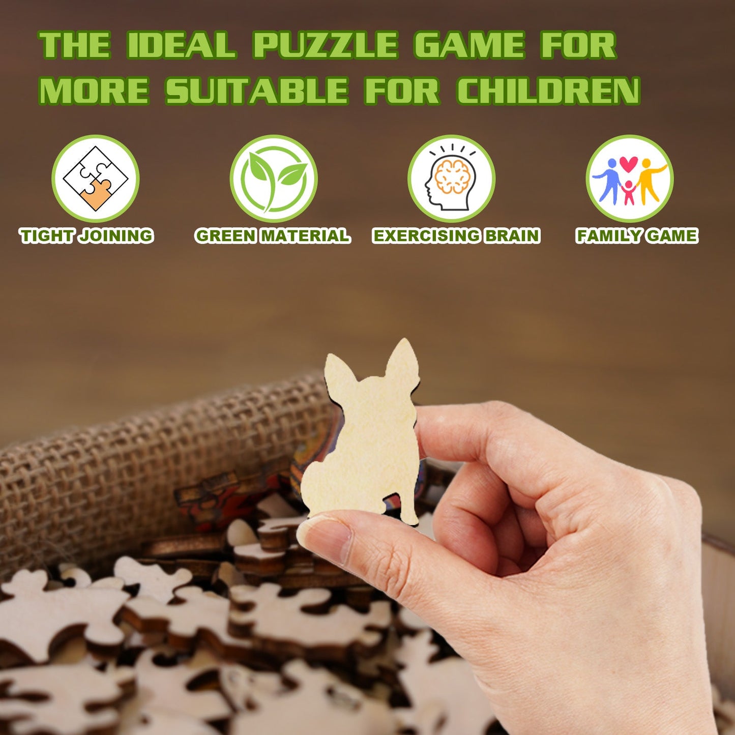 Wooden Jigsaw Puzzle for Kids - Cute Dog