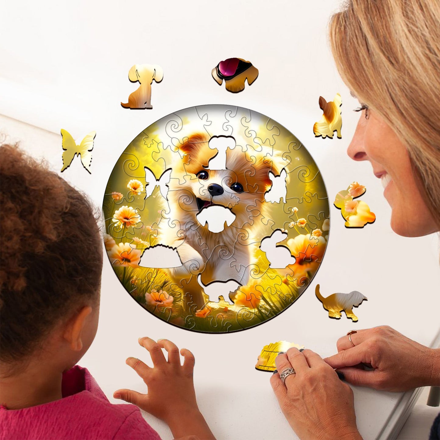 Wooden Jigsaw Puzzle for Kids - Cute Dog
