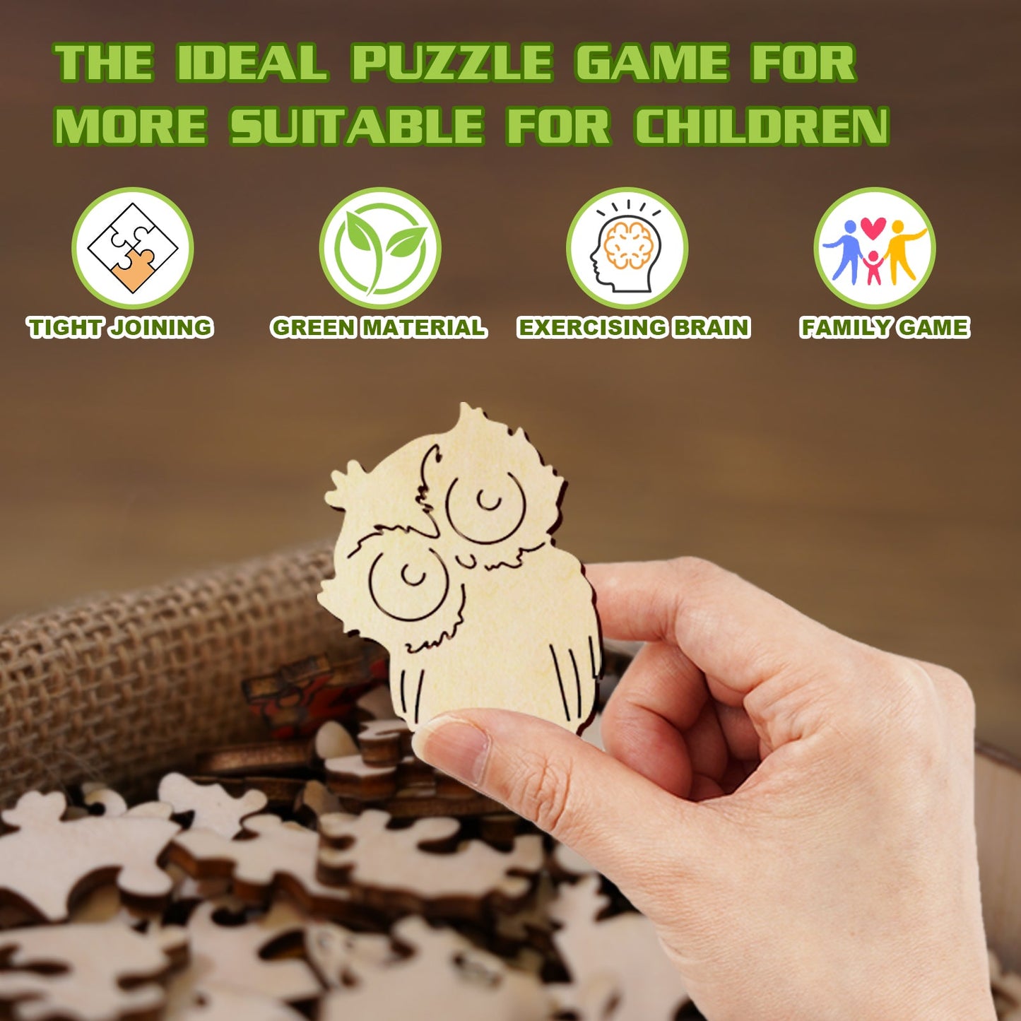 Wooden Jigsaw Puzzle for Kids - Cute Owl