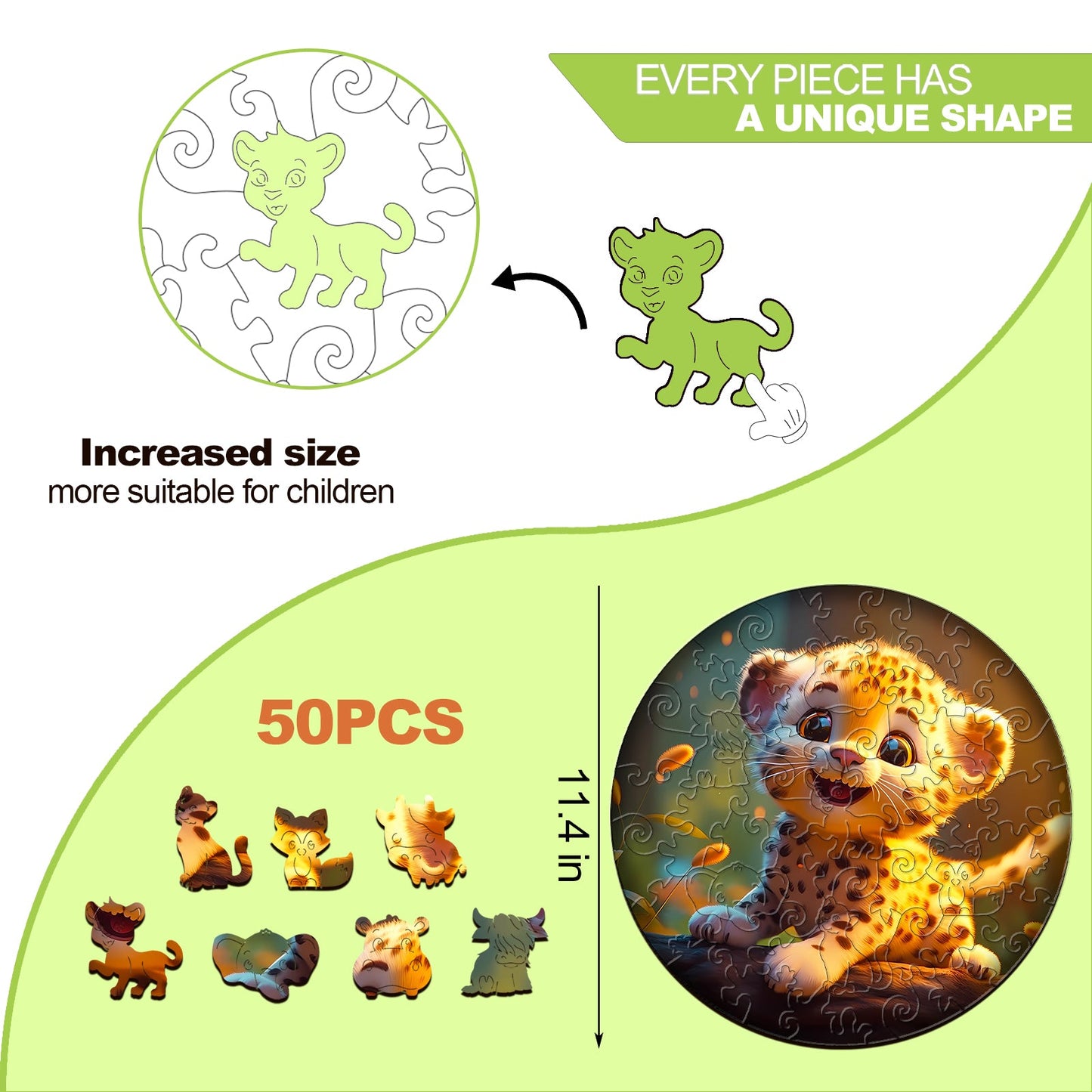 Wooden Jigsaw Puzzle for Kids - Little Leopard