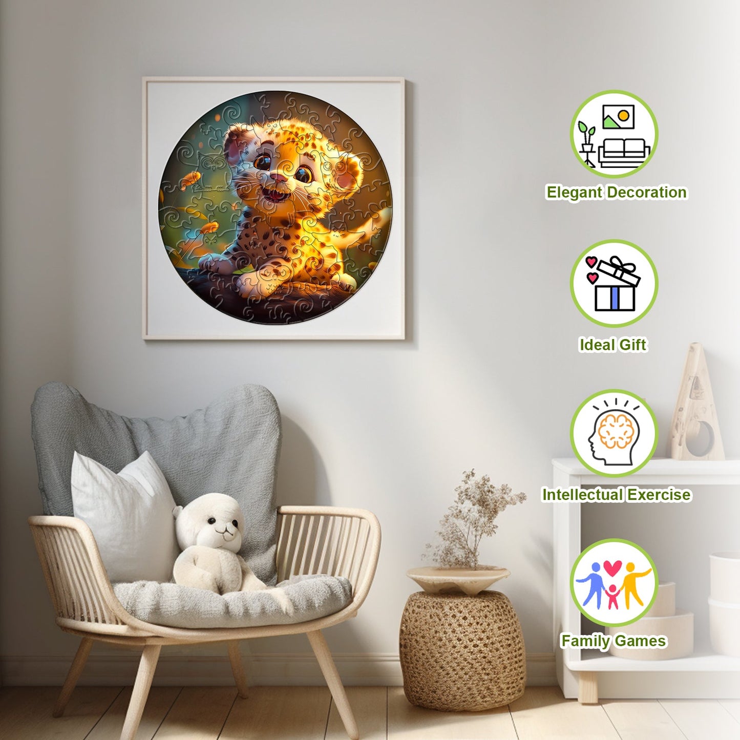 Wooden Jigsaw Puzzle for Kids - Little Leopard