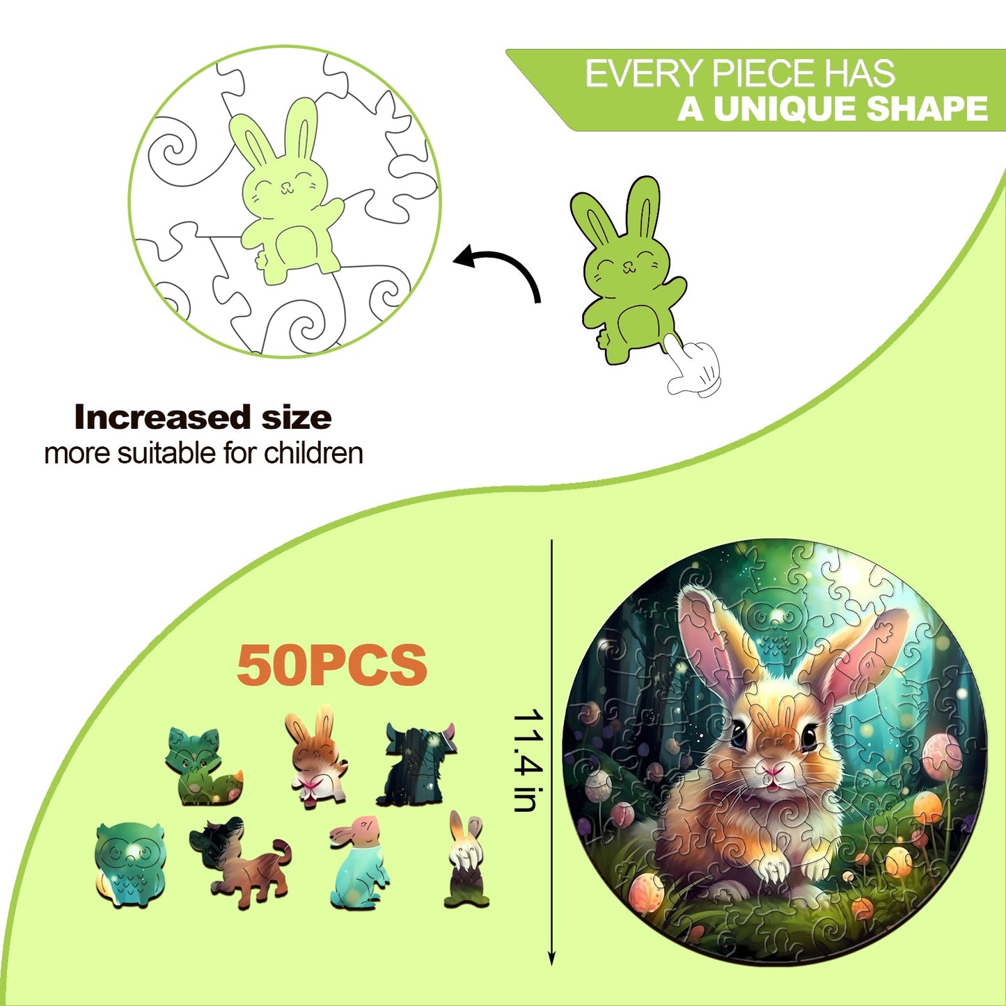 Wooden Jigsaw Puzzle for Kids - Rabbit