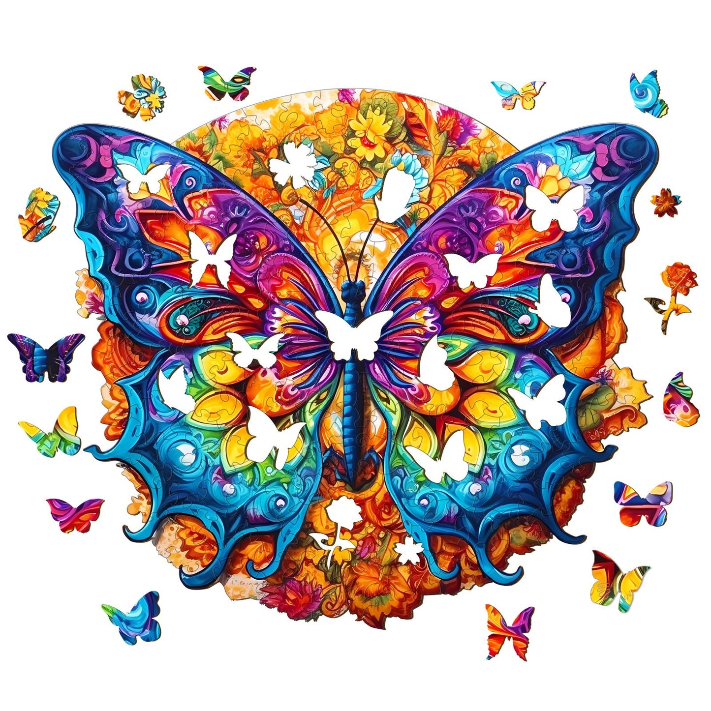 Butterfly & Mandala - Wooden Jigsaw Puzzle