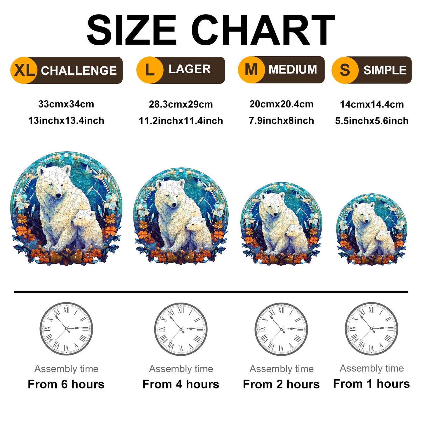 Polor Bears- Wooden Jigsaw Puzzle