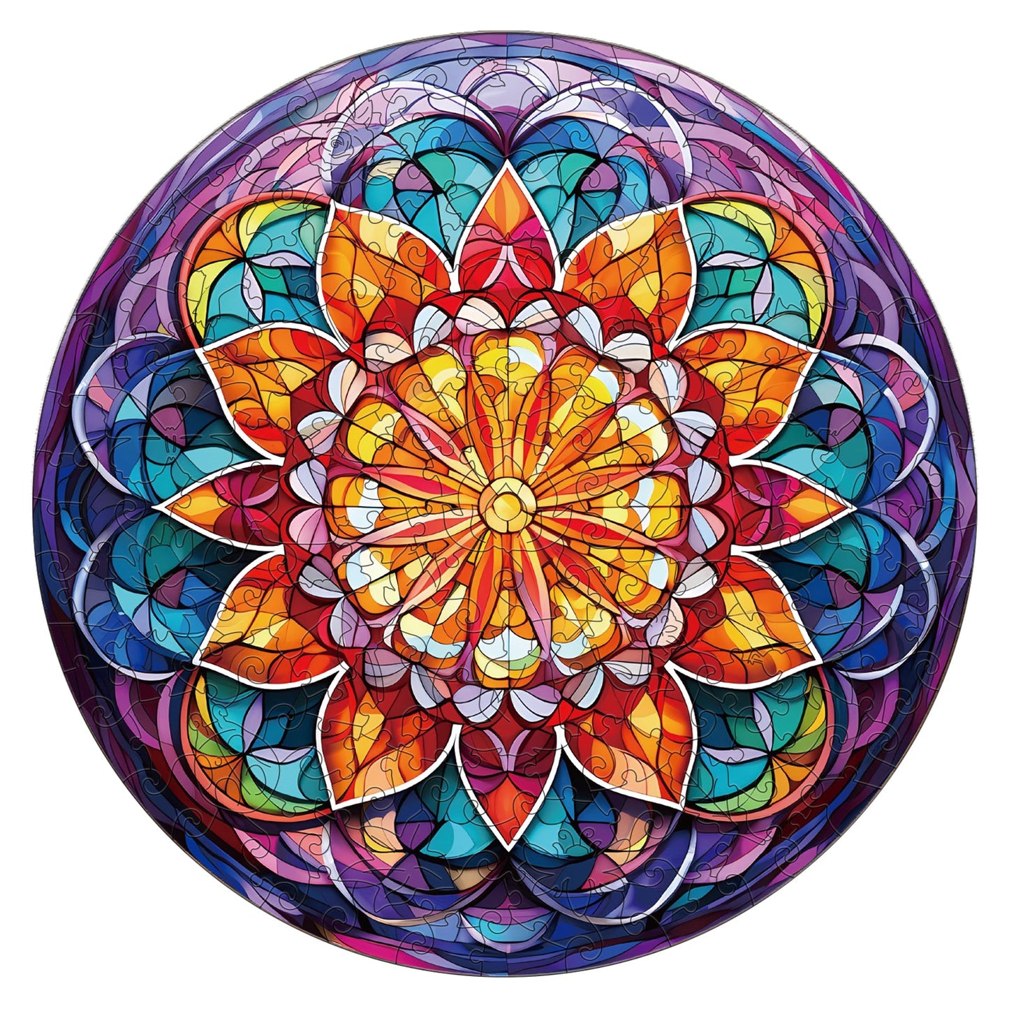 Mandala Church Glass - Wooden Jigsaw Puzzle