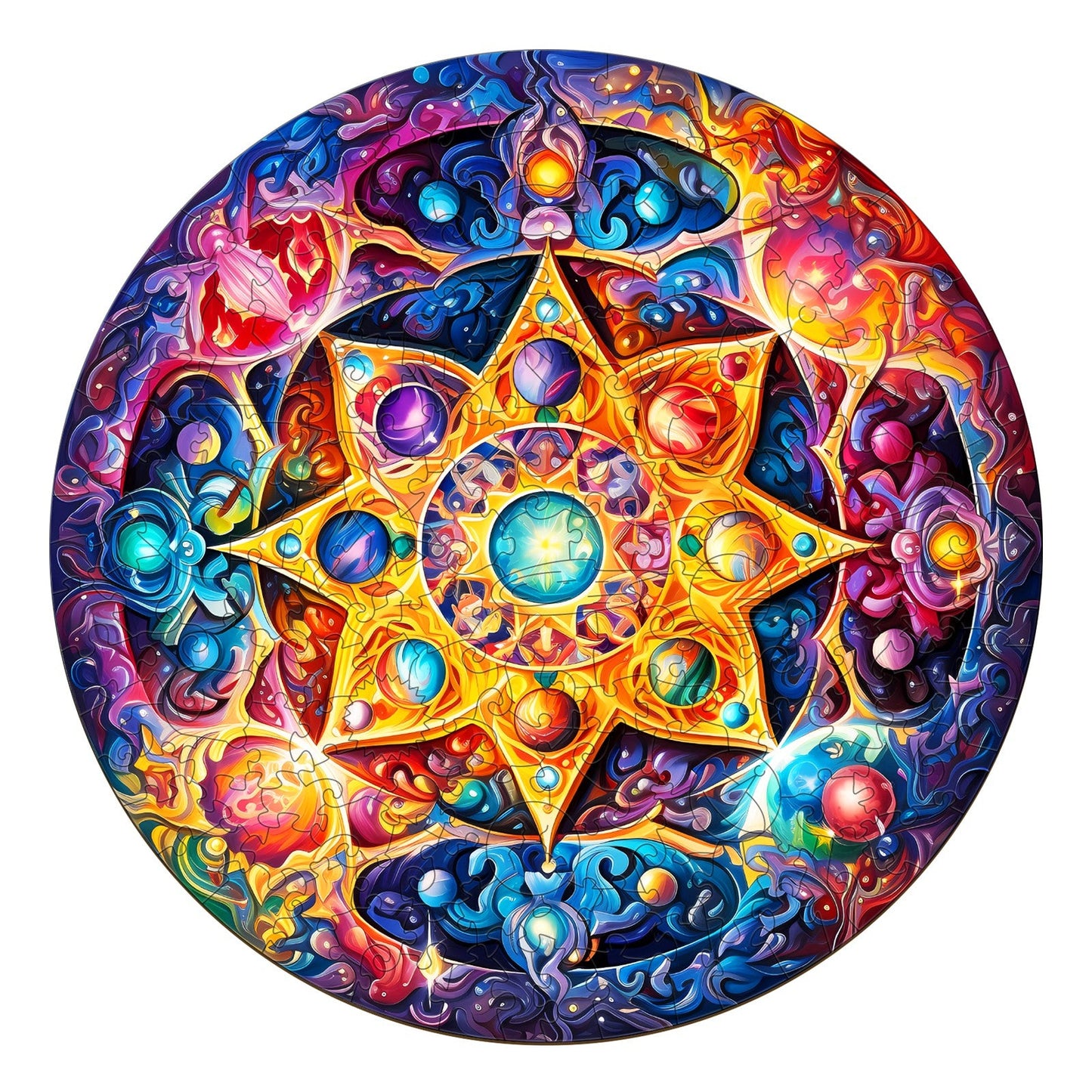 Planet Mandala - Wooden Jigsaw Puzzle