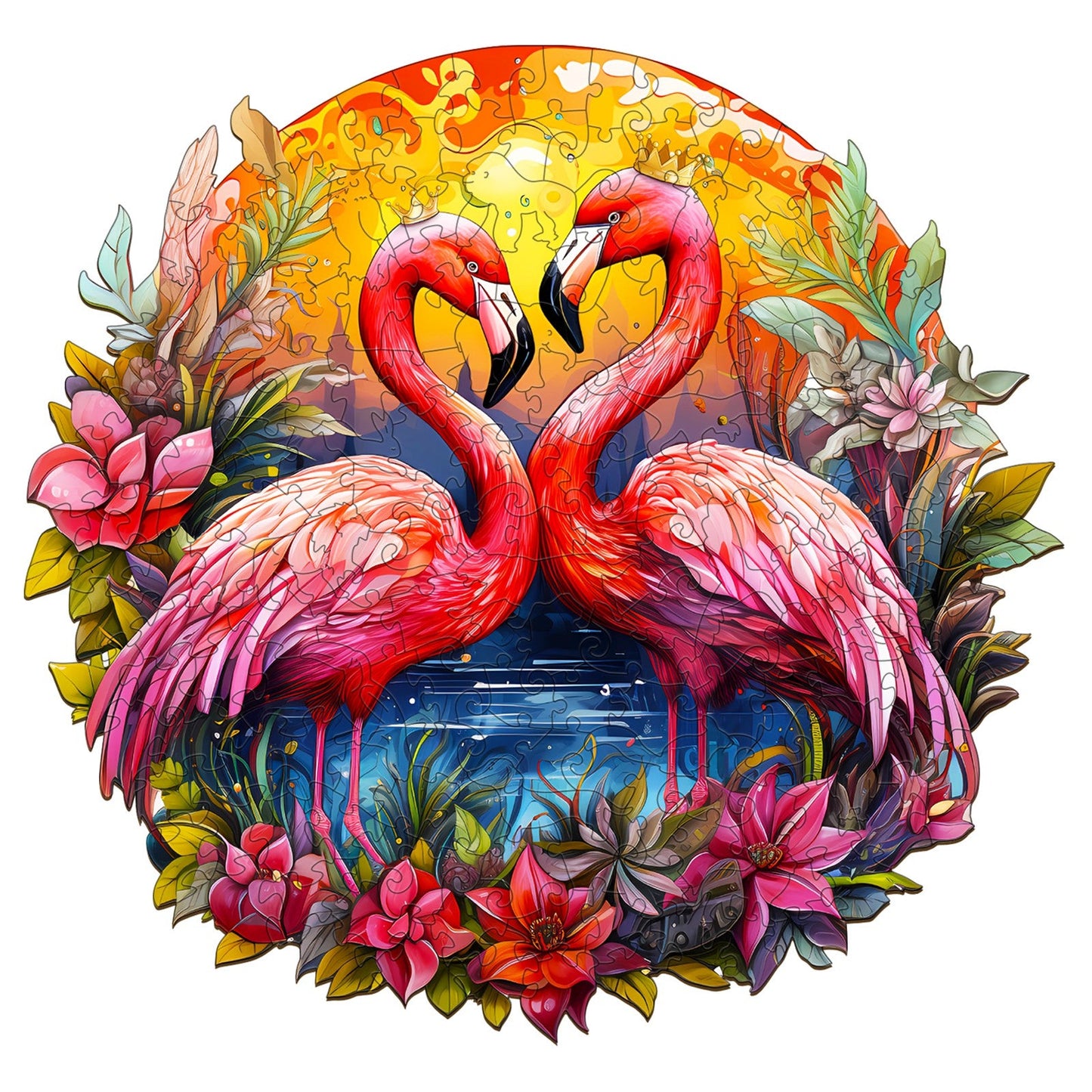 The Graceful Flamingoes - Wooden Jigsaw Puzzle