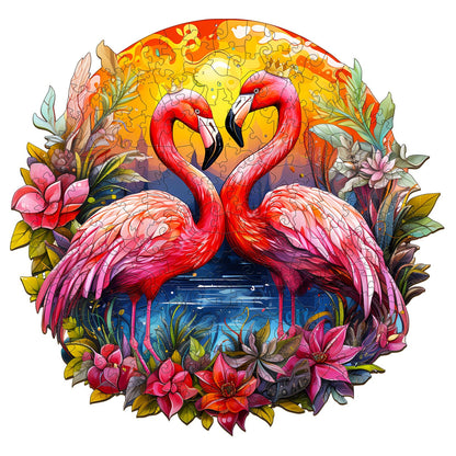 The Graceful Flamingoes - Wooden Jigsaw Puzzle