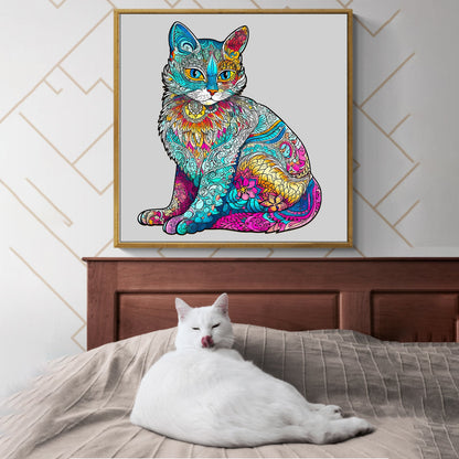 Graceful Cat  - Wooden Jigsaw Puzzle