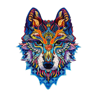 Colorful Wolf - Wooden Jigsaw Puzzle