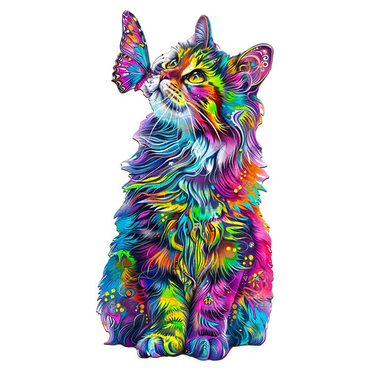 Colorful Cat Wooden Jigsaw Puzzle