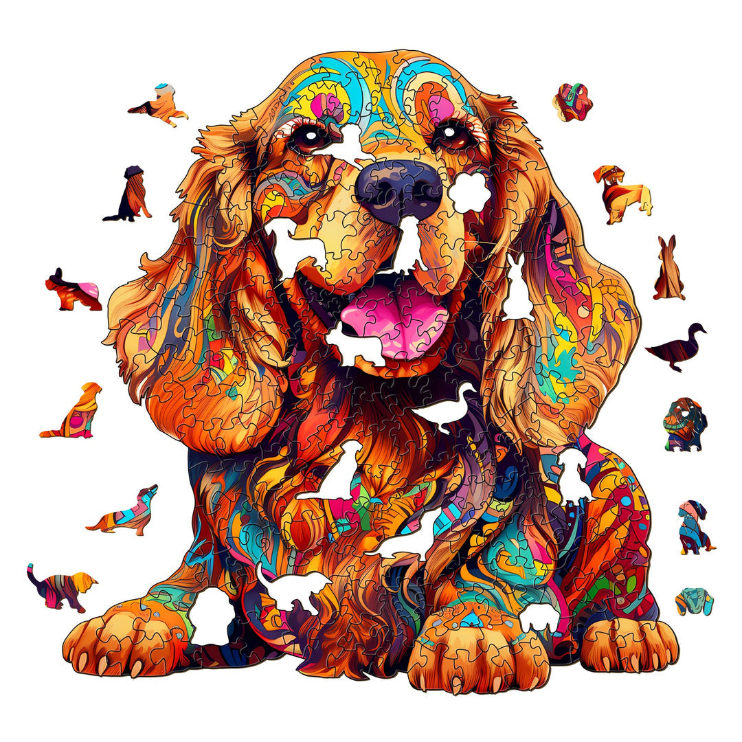 Laying Down Cocker Spaniel - Wooden Jigsaw Puzzle