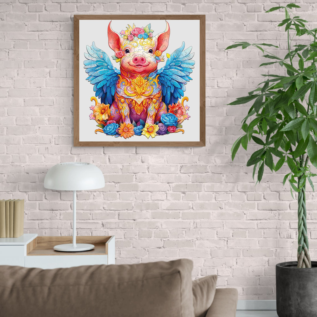 Angel Pig - Wooden Jigsaw Puzzle