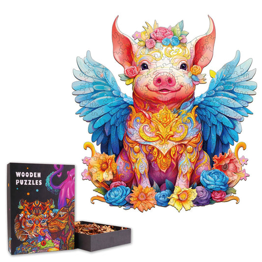 Angel Pig - Wooden Jigsaw Puzzle