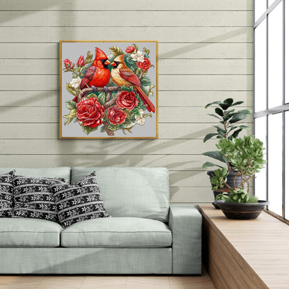 Flowers and Cardinals - Wooden Jigsaw Puzzle