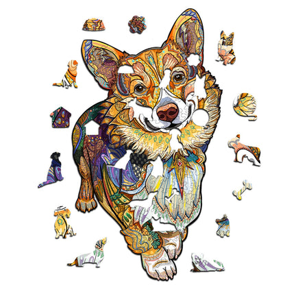 Smart Corgi  - Wooden Jigsaw Puzzle