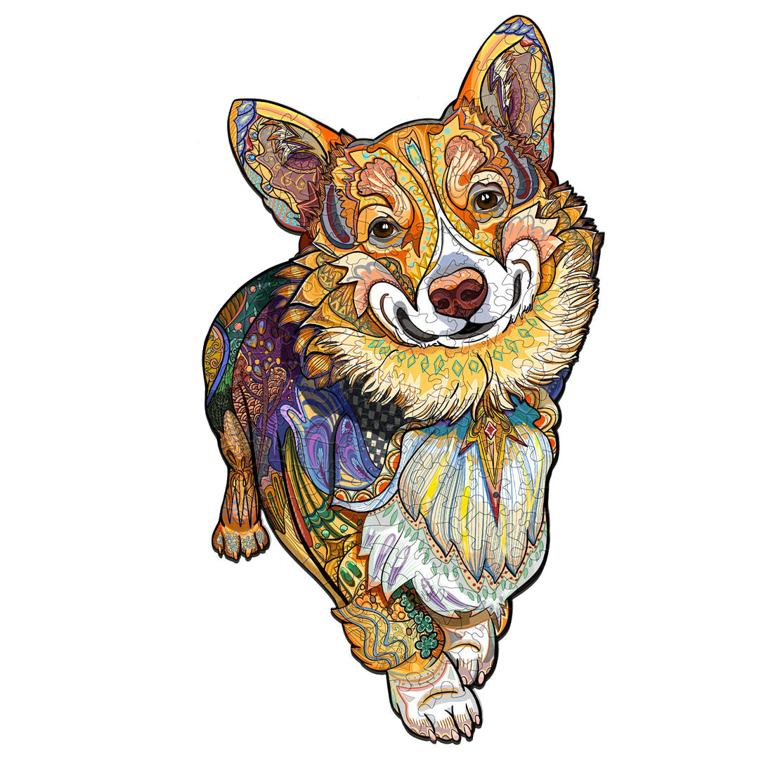 Smart Corgi  - Wooden Jigsaw Puzzle