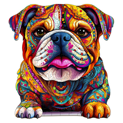 Colorful Bulldog- Wooden Jigsaw Puzzle