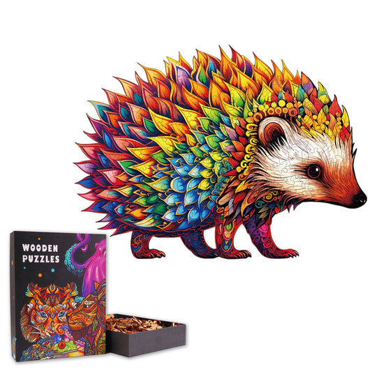 Colorful Hedgehog - Wooden Jigsaw Puzzle