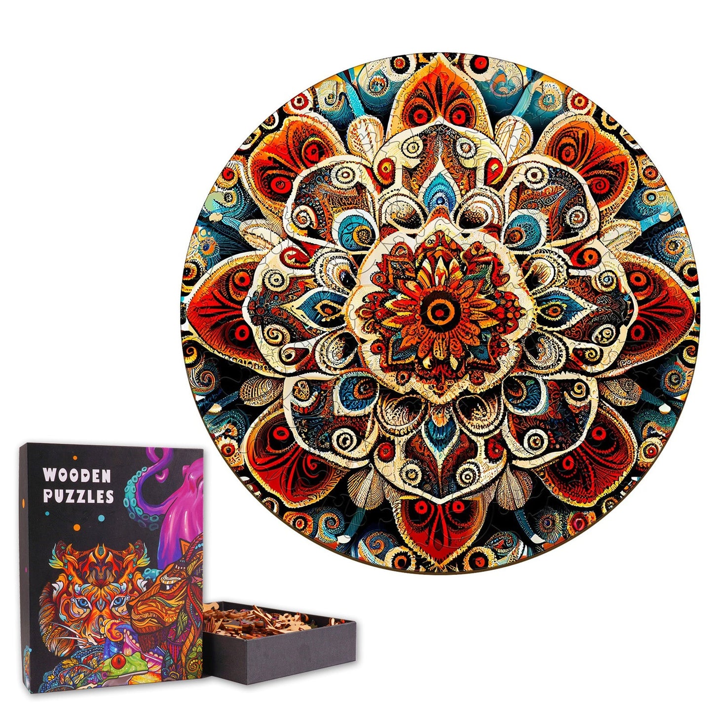 Coloring Mandala - Wooden Jigsaw Puzzle