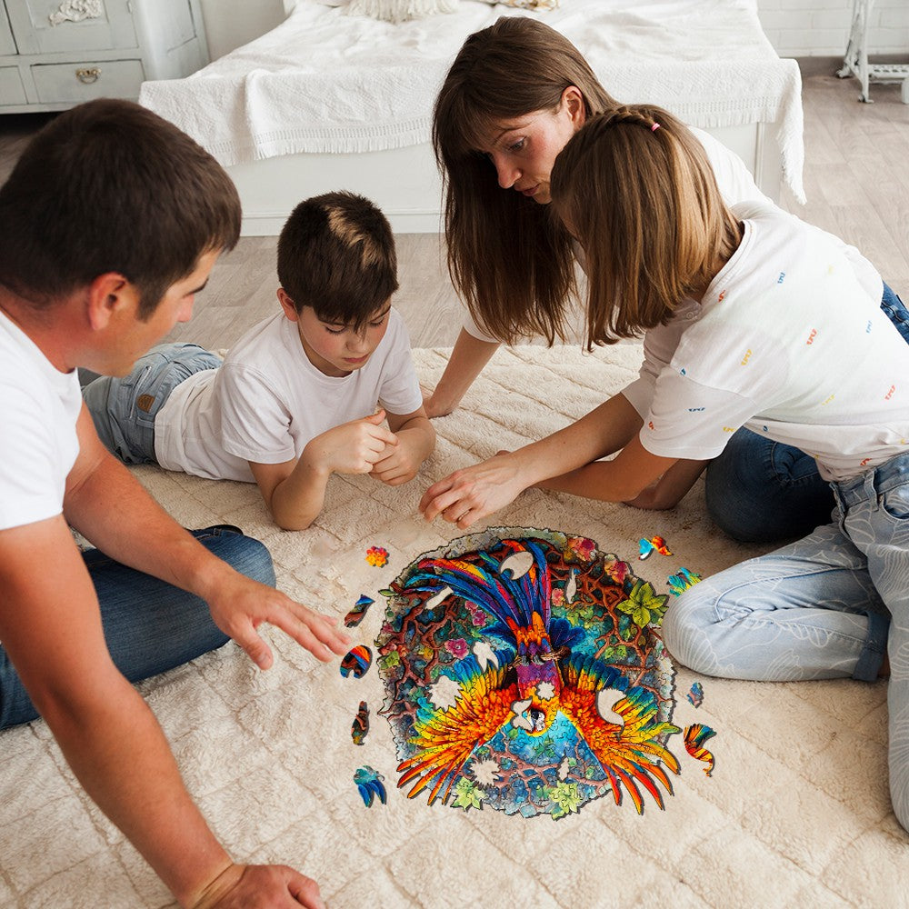 Spread-winged Parrot - Wooden Jigsaw Puzzle