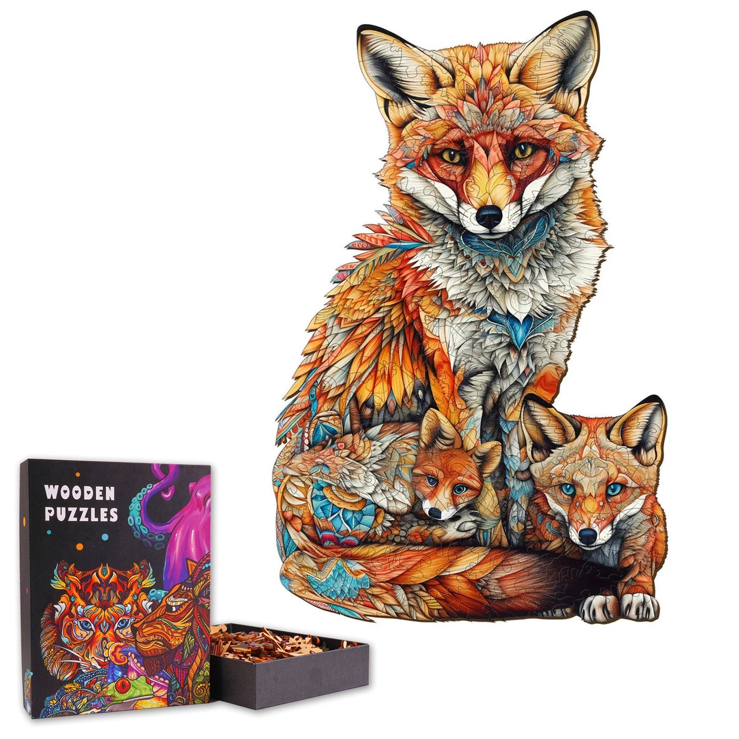 Fox Family - Wooden Jigsaw Puzzle